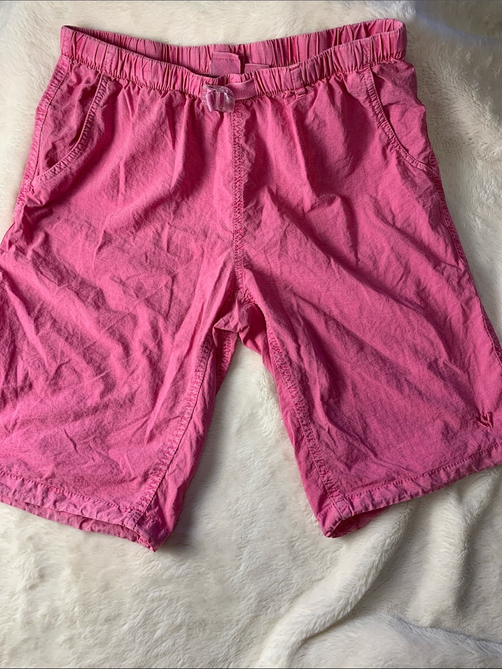 White Sierra Bright Pink Elastic-Waist Bermuda Shorts